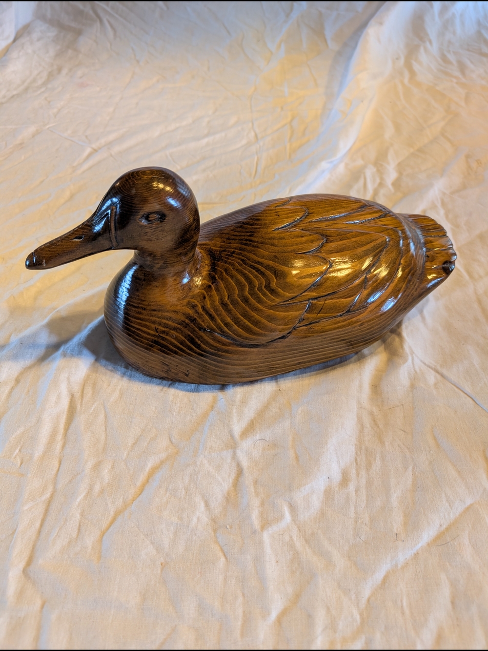 2/70$ Vintage Big Brown Wood Duck Figurine - Vintage Decor